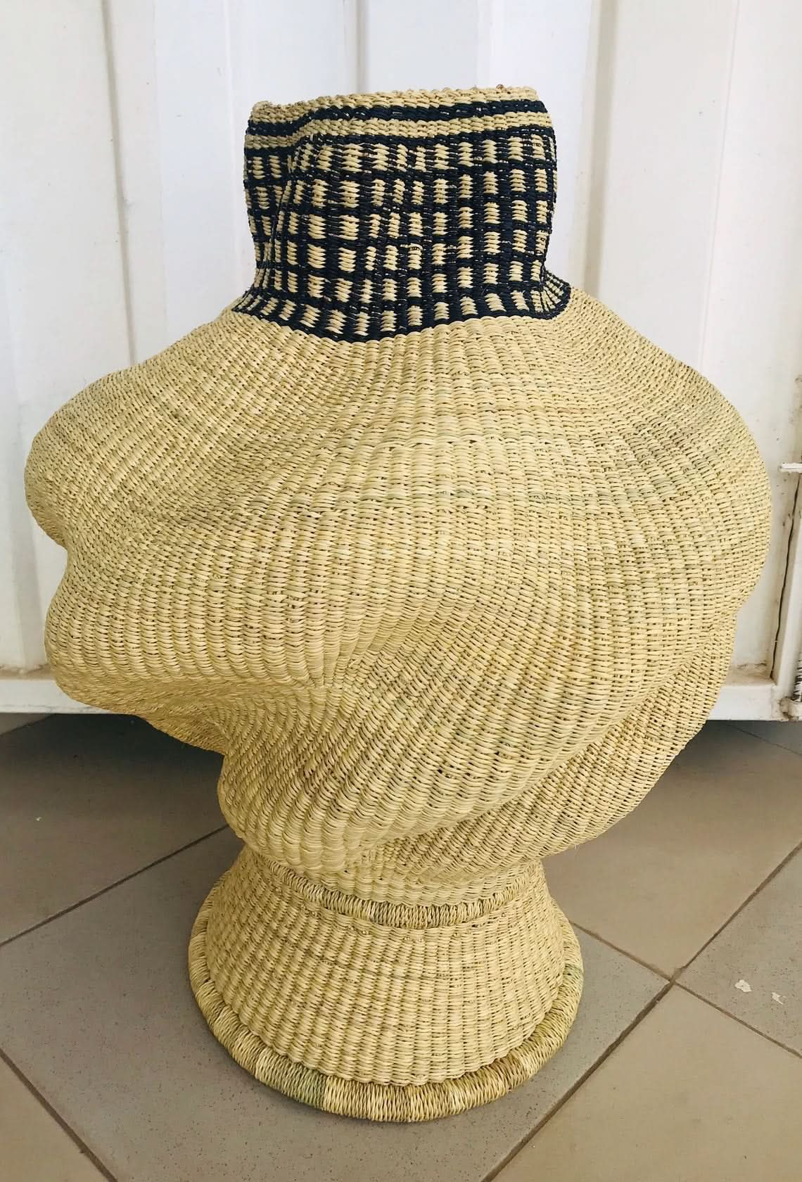 Large Twisted Bassabassa Basket in Natural and Black