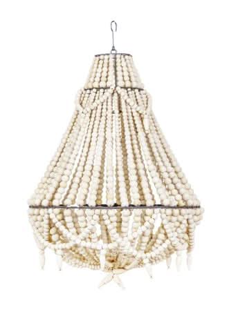 Wood Beaded Chandelier Black - bohemian-beach-house