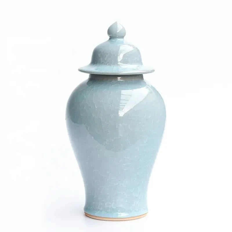 Lacquer Ginger Jar Porcelain in Pale Blue