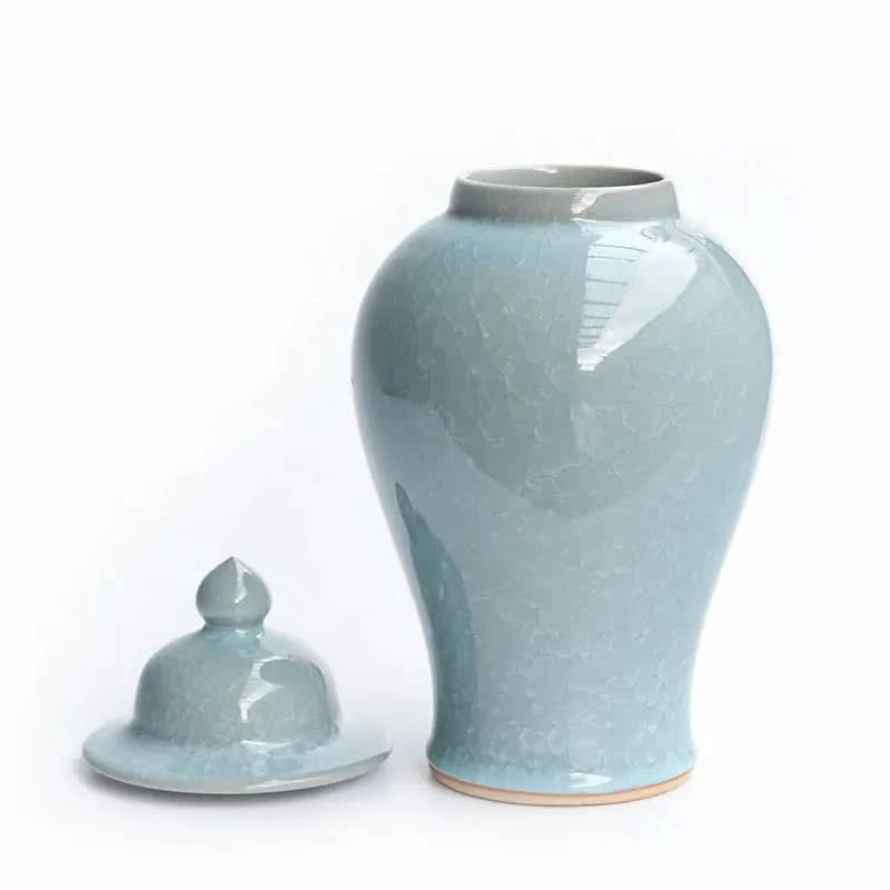 Lacquer Ginger Jar Porcelain in Pale Blue