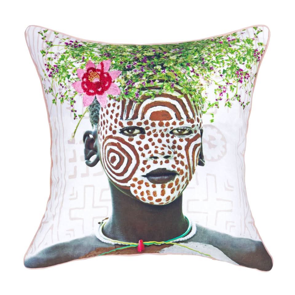 Omo Valley Print Pillow H - bohemian-beach-house
