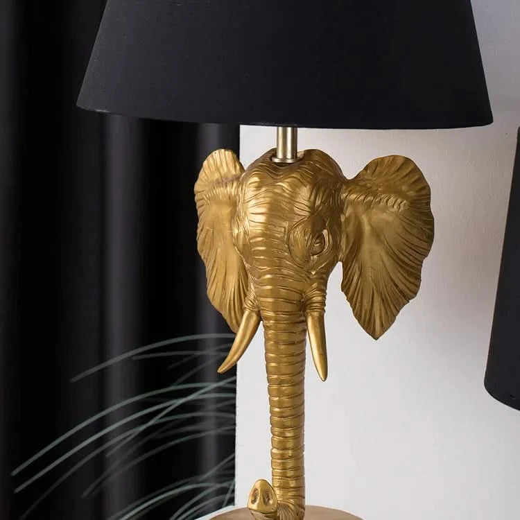 Elephant Table Lamp in Gold / Black Small