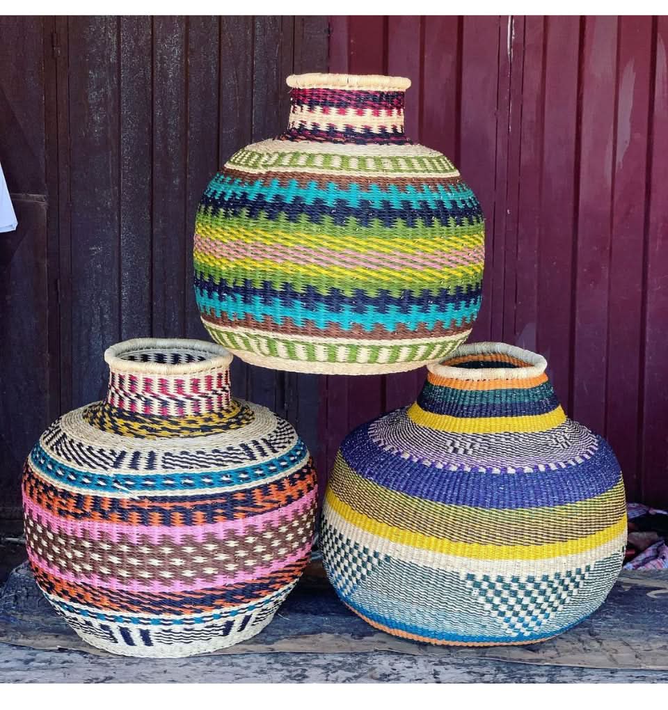 Hand Woven Flower Pot Multi 3