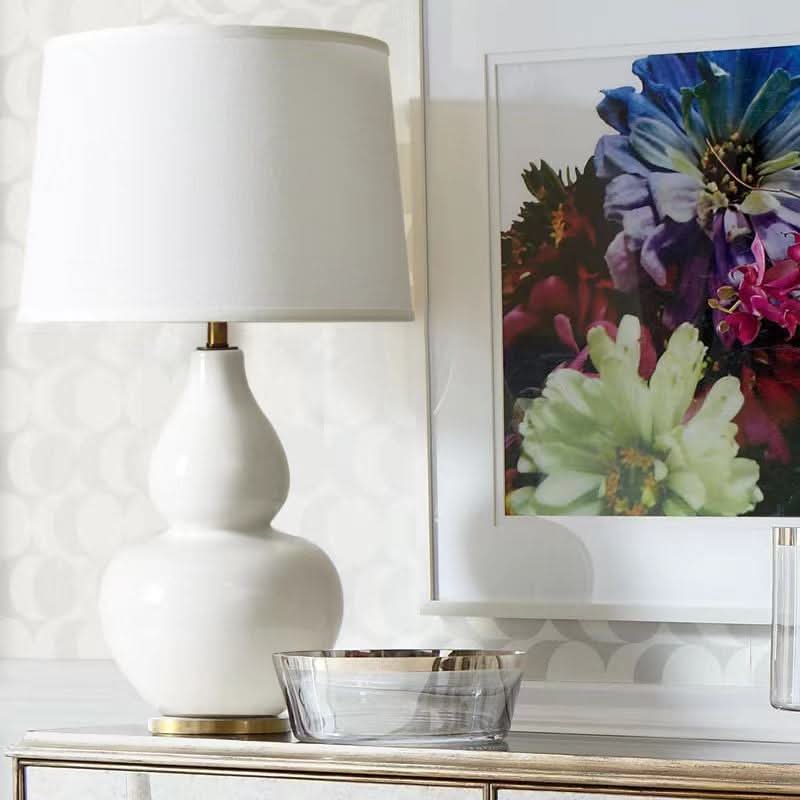 White and Gold Ceramic Table Lamp
