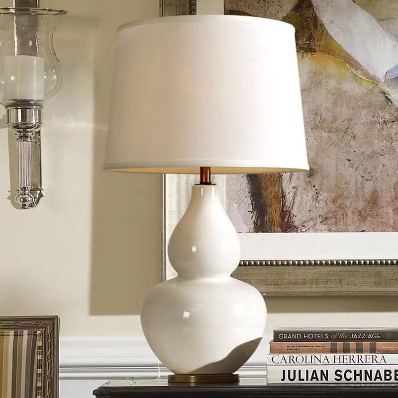 White and Gold Ceramic Table Lamp